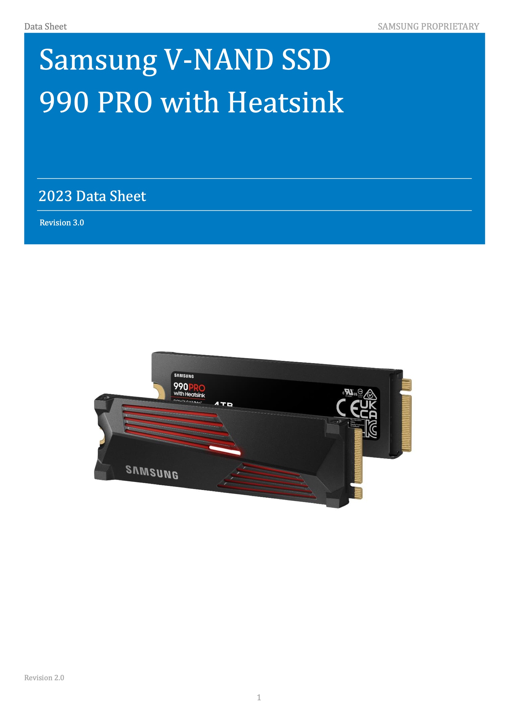 990 PRO with Heatsink Data Sheet