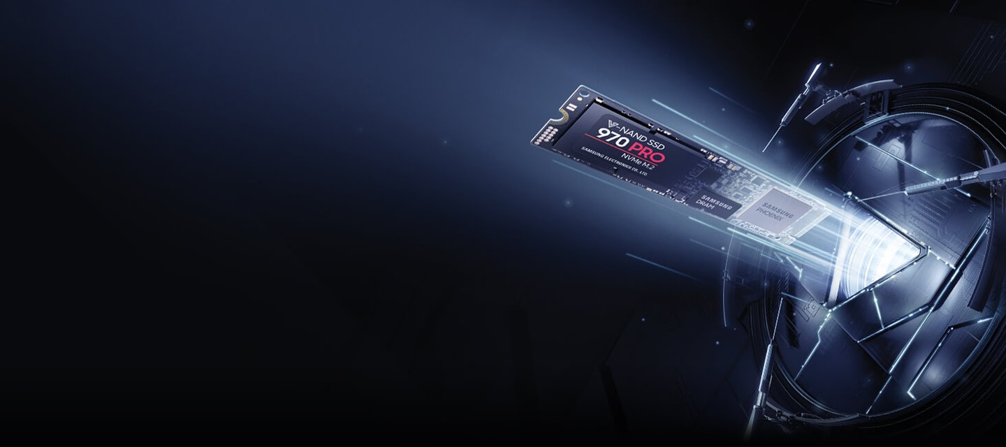 970 PRO with SAMSUNG DRAM and SAMSUNG PHOENIX coming out from circular mechanical structure