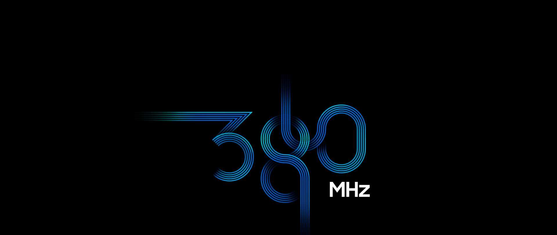 360 MHz, depicted in a dynamic, ribbon-like style with blue gradients.